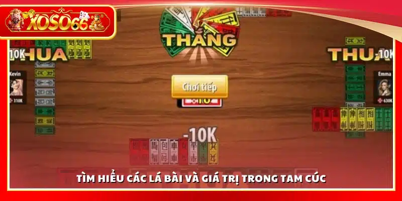 Các lá bài và giá trị trong cách chơi bài tam cúc